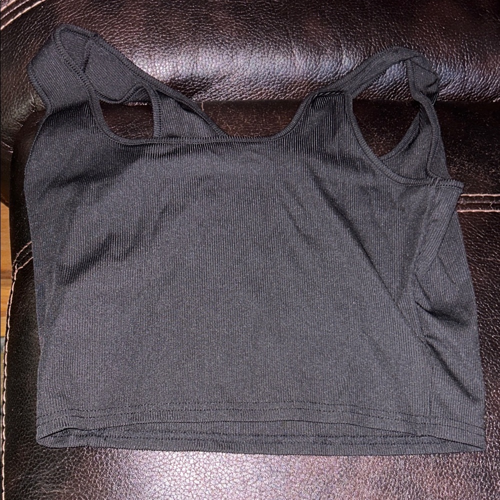 Black Ribbed Women's Top